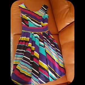 Calvin Klein Multicolored Pleated Dress